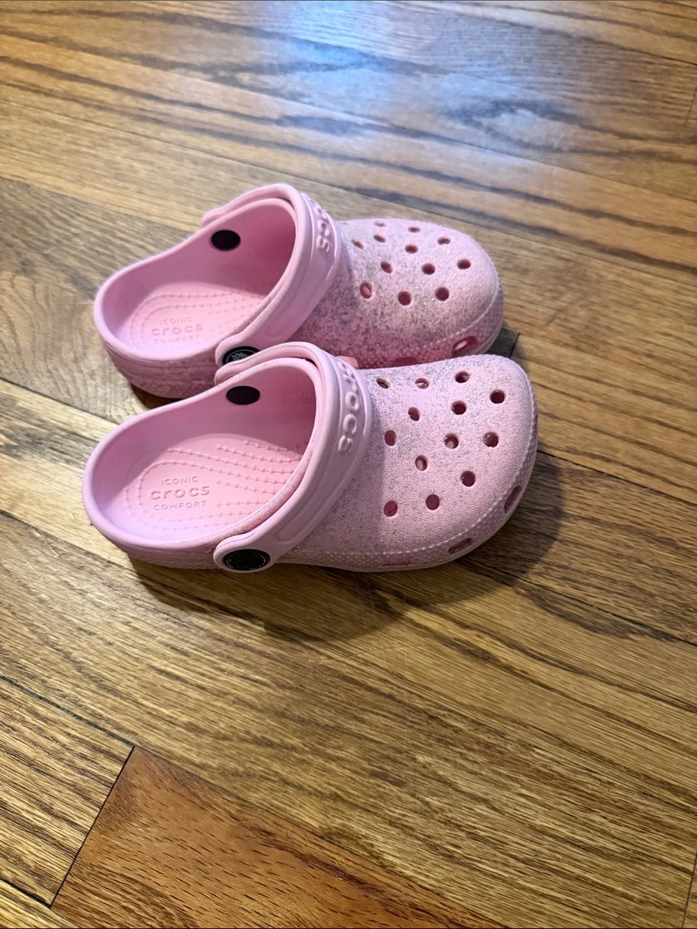 CROCS Kids Pink Classic Clog with Heel Strap